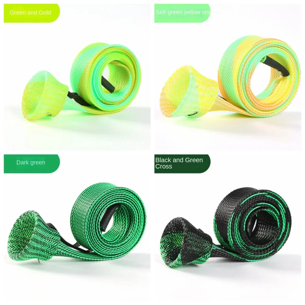 Braided Mesh Pole Sock Braided Mesh Protector Telescopic PET Fishing Rod Protector 30mm*170cm Colorful Spinning Rod Sleeve