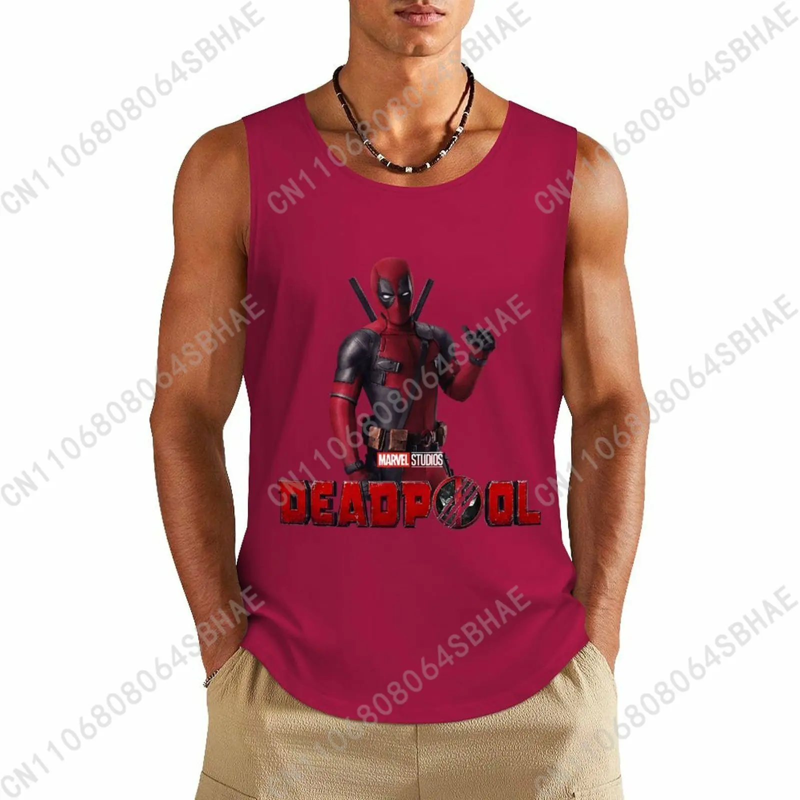 

Marvel Deadpool Custom Pattern Mens Cotton Tank Top Cotton Sleeveless Shirt Men Undershirt Personalized Gifts Cosplay