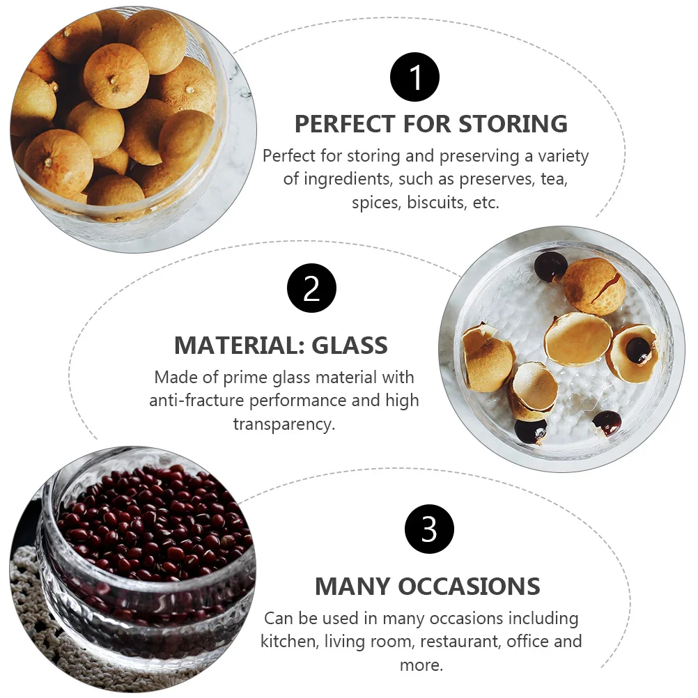 

1Pcs Chic Glass Storage Jars High Transparency Containers for Home Office Use Glass Storage Jars Stylish Candy Containers
