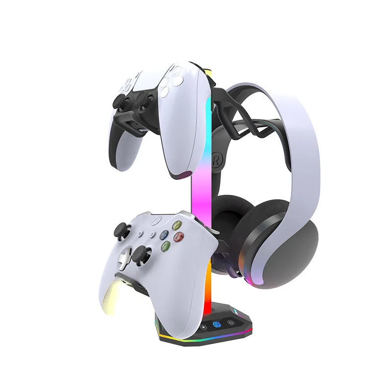 PS5 Controller Headphone VR Illuminated Stand Game Controller Stand RGB Lighting Effects PS5 Accessory Storage PS VR Mount view 2