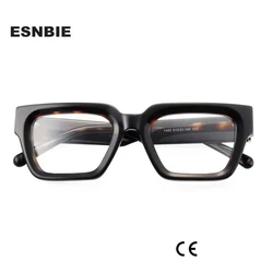 New Thick Acetate Eye Glasses Frames For Men Trend Womens Goggles Black Crystal Optical Glasses Square Lunette De Vue Homme