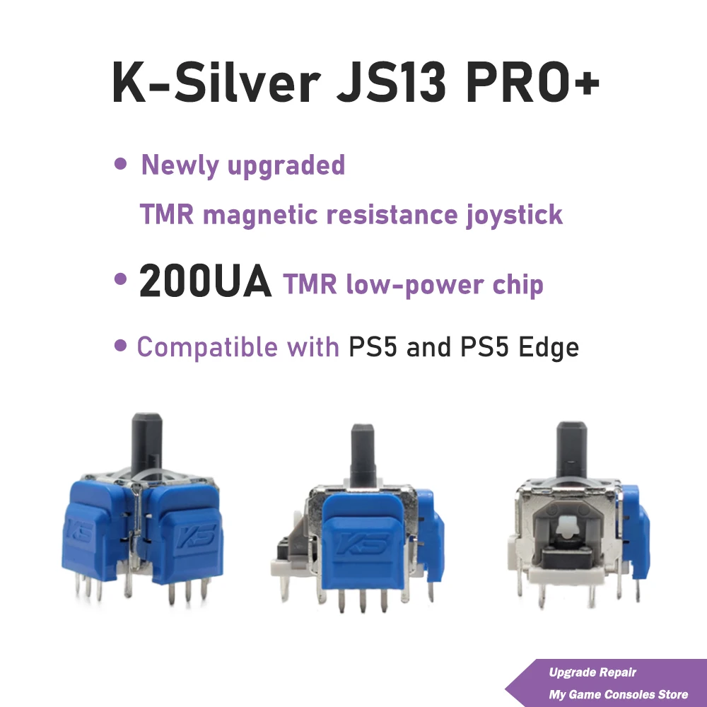 

2/4/6/8/10pcs K-Silver JS13 PRO+ TMR Electromagnetic Joystick for PS5 Controller 3D Analog Thumbstick No-Drift Replacement Parts