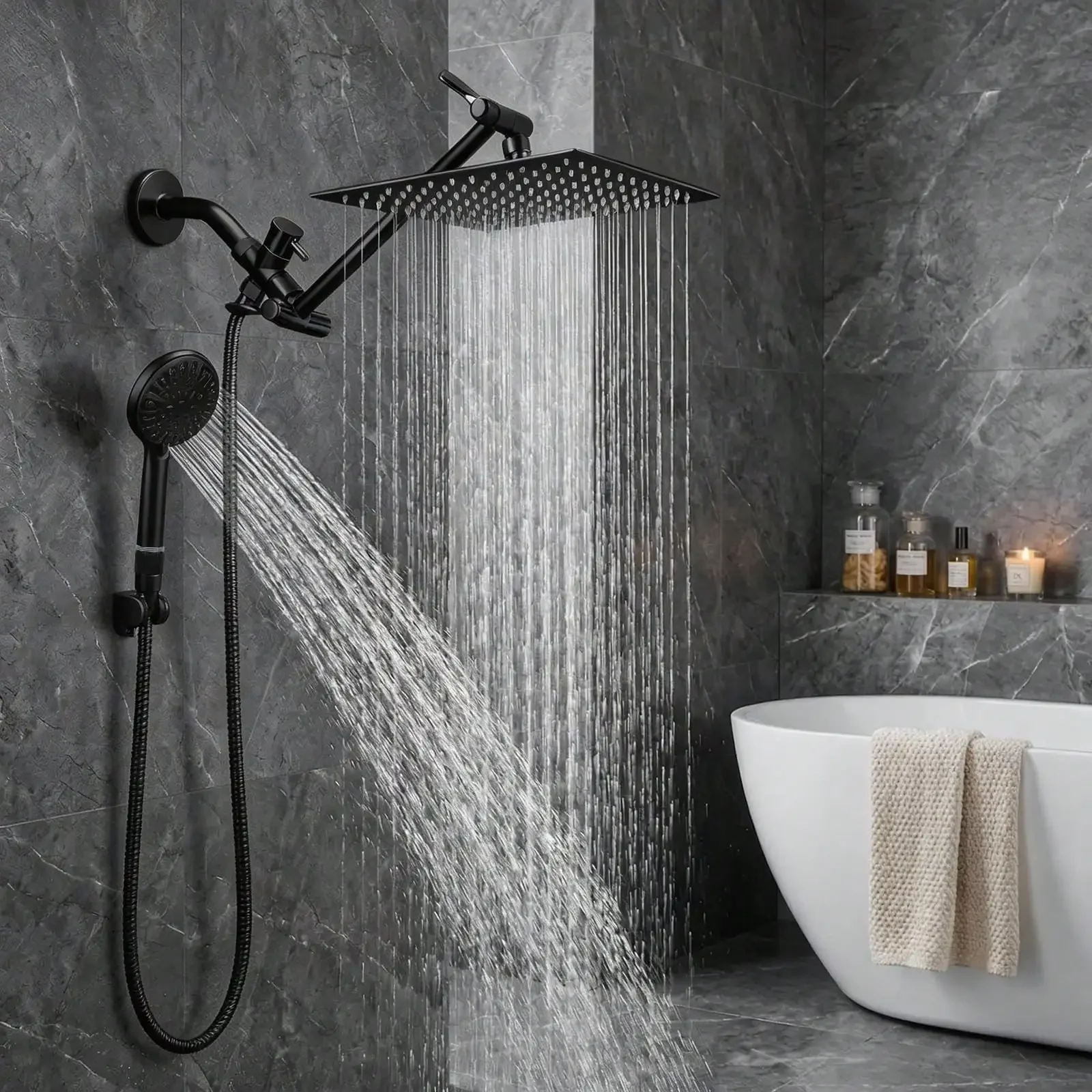Dual Shower Head With Handheld, 8