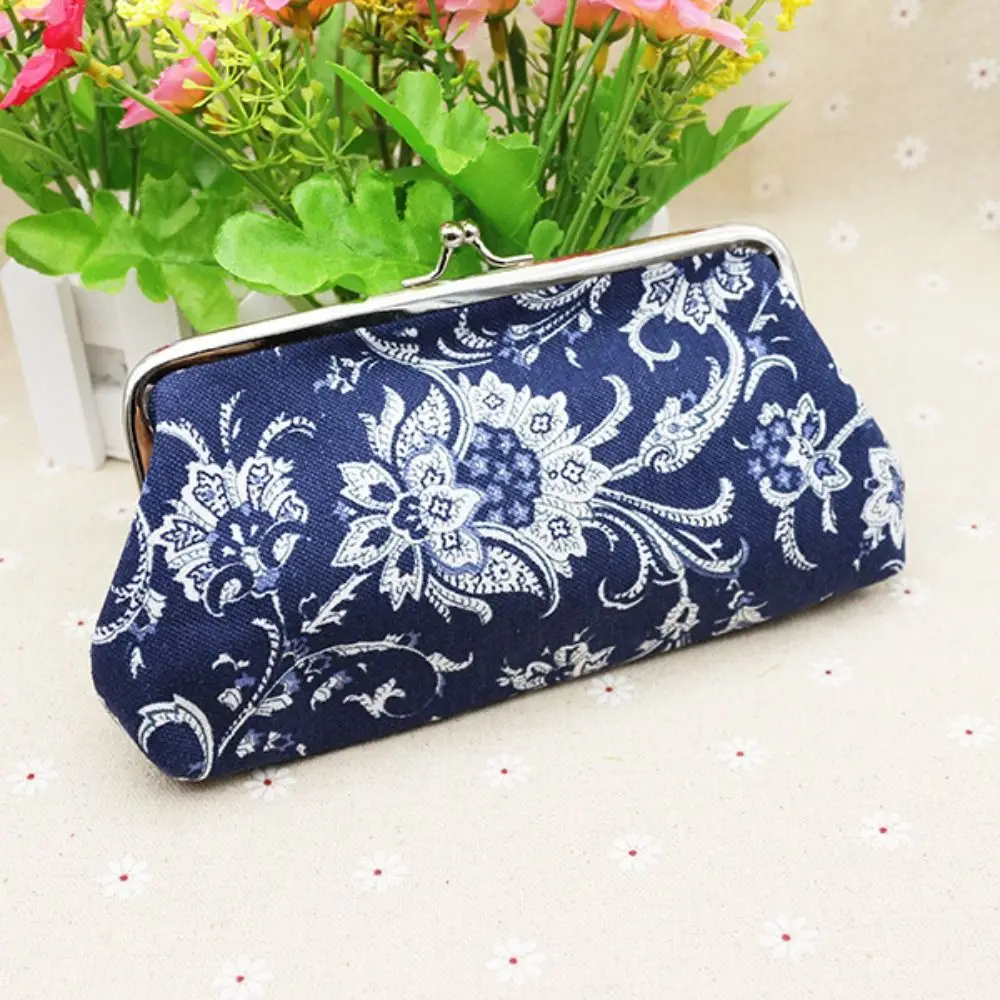 Durable Canvas Coin Purse Iron Mouth Clip Change Money Organizers Wallet Women