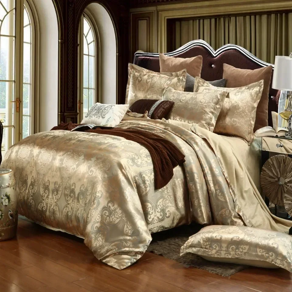 2/3pcs Duvet Cover Set, Jacquard Golden Bedding Set, Soft Comfortable Duvet Cover, For Bedroom, Guest Room (1*Duvet Cover + 1/2*