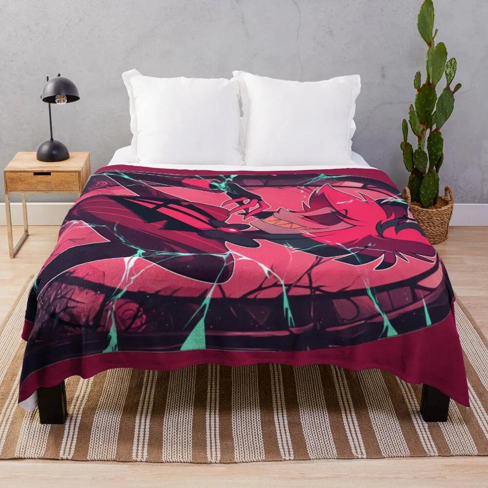

Stained Glass Alastor - Cracked Throw Blanket Flannel Fleece Soft Warm Throw Blanket