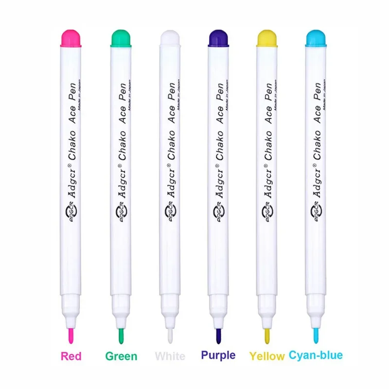 1/6pcs Ink Disappearing Fabric Marker Pen DIY Cross Stitch Water Erasable Pen Dressmaking Tailor\'s Pen for Quilting Sewing Tools
