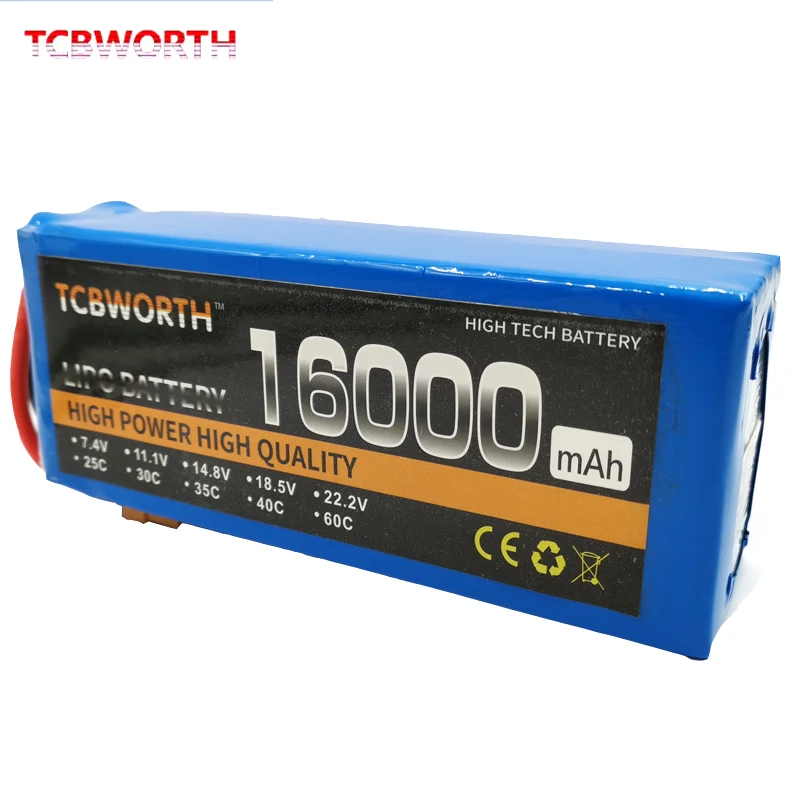 Batterie TCBWORTH 6S 22.2V 16000 22000mAh 35C RC Airplane LiPo batteria per RC elicottero Quadrotor Drone Car Boat Truck RC Toy