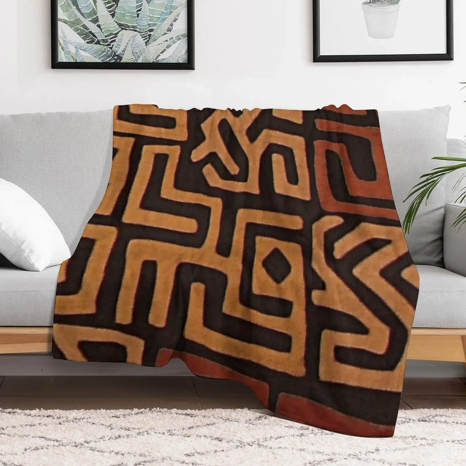 African mudcloth pattern Throw Blanket Custom Polar Blankets