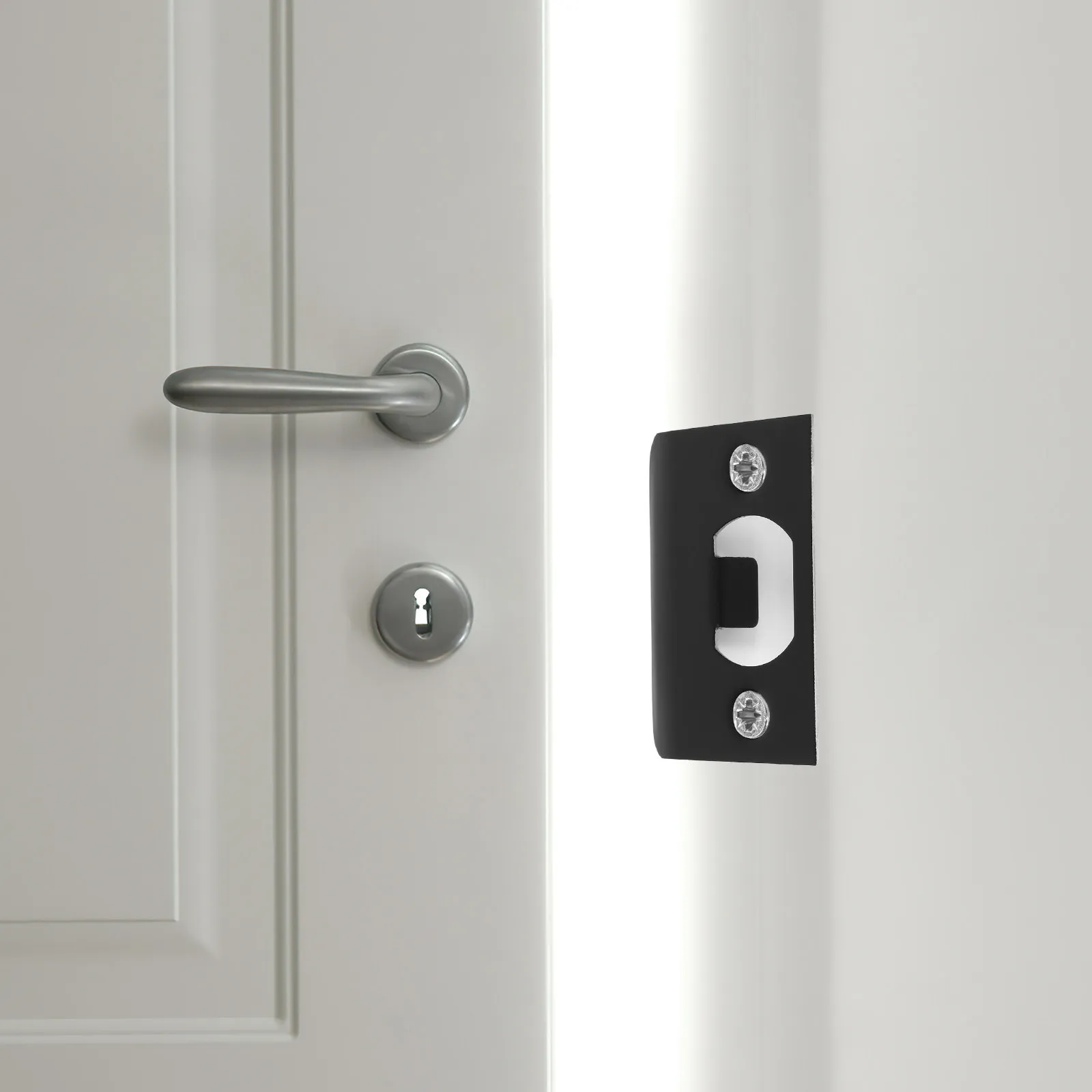 4Pcs Metal Door Strike Plates Style Door Latch Plate Smooth Insertion Deadbolt Reinforcement Plate for Wooden Doors