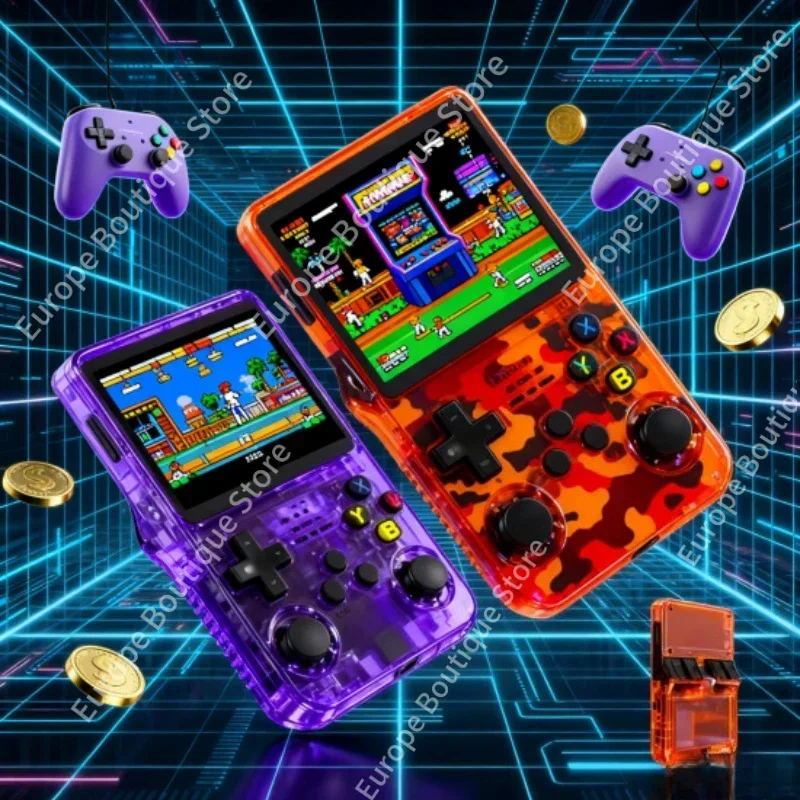 

R36S Retro Handheld Video Game Console ARKOS System 3.5 Inch IPS Screen Classic Portable Pocket Video Player 128G Games Boy Gift