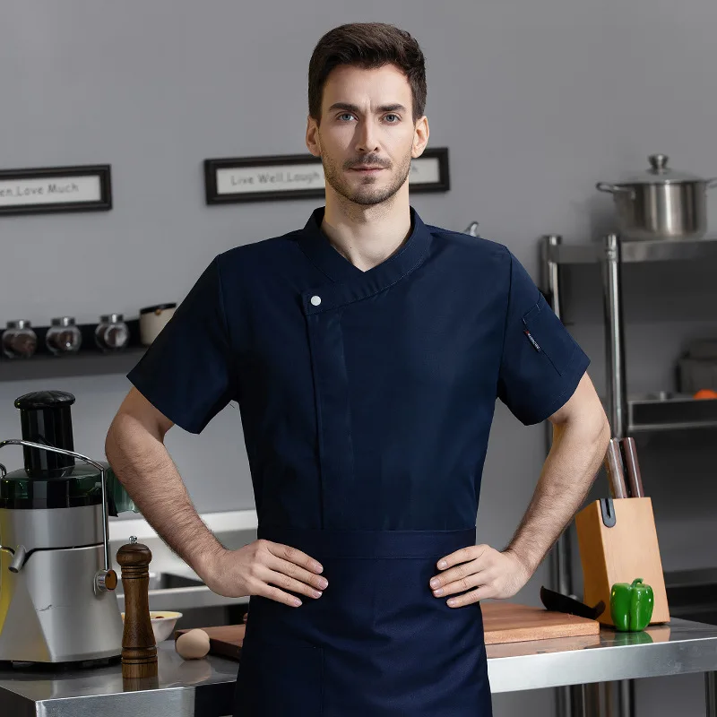Uniforme de travail Steakhouse pour Restaurant occidental, vêtements de Chef d'été à manches courtes, haut fin de boulangerie