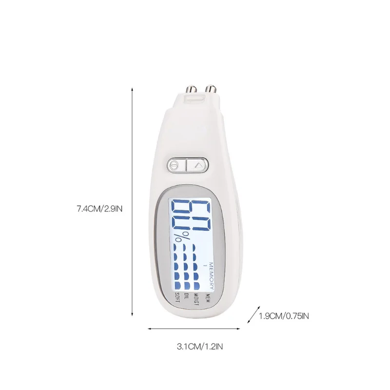 Analisador de pele com display LCD digital Detector de umidade facial Tester de óleo facial Caneta condição Função de memória