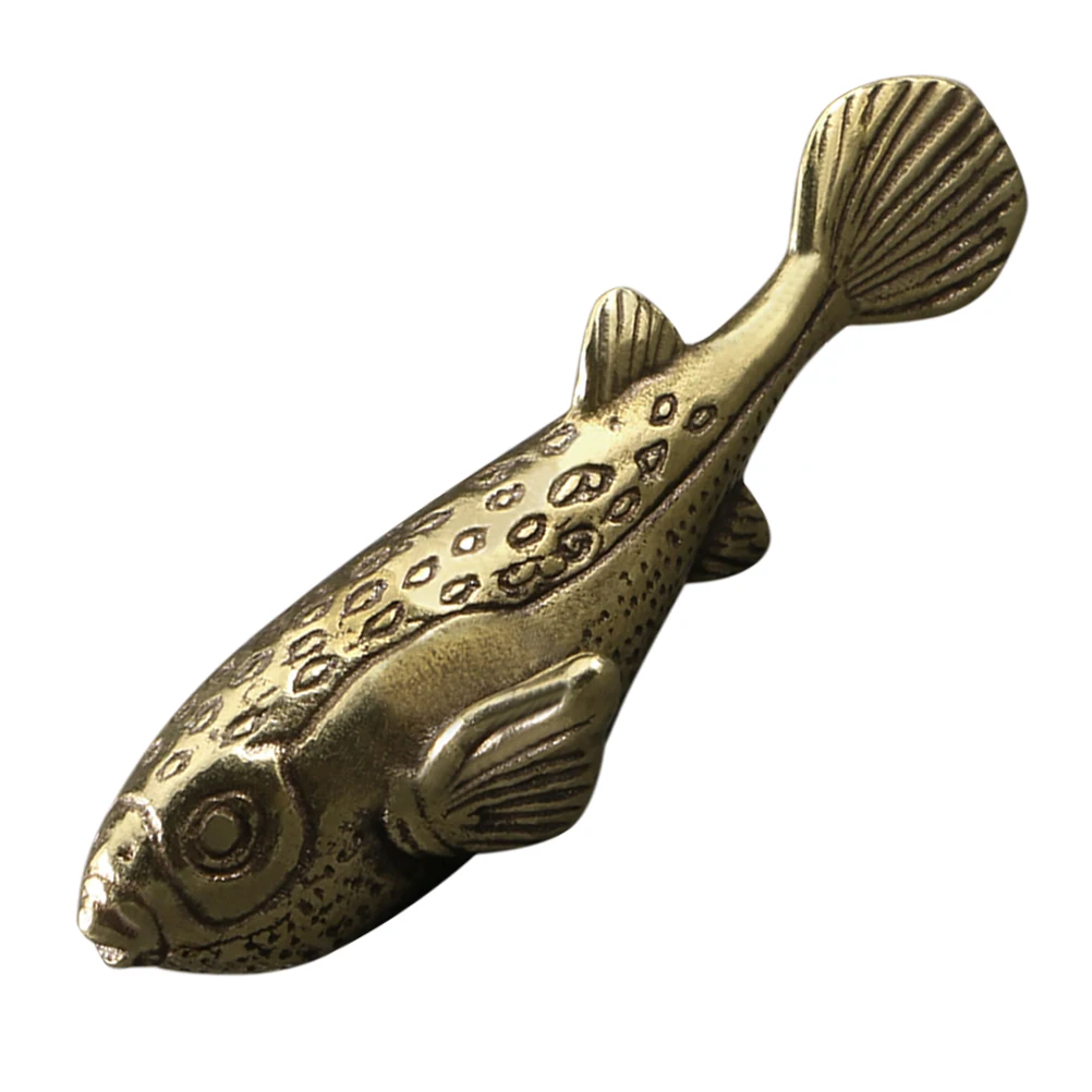 

Brass Fish Figurines Metal Koi Decor Desktop Ornaments Retro Animal Statue Small Brass Decoration Exquisite Carp Statue