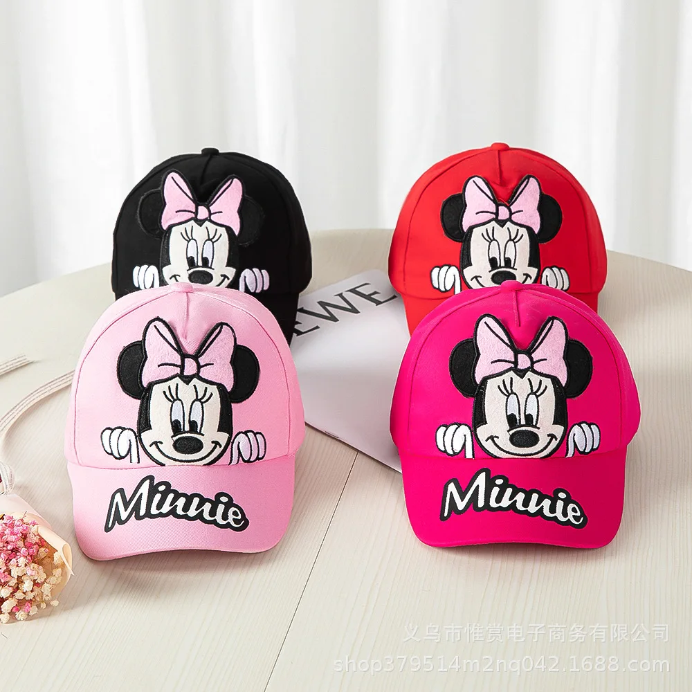 Disney-gorras de béisbol de Mickey Mouse para niños y niñas, sombrero con estampado de dibujos animados en 3D, visera para el sol, Otoño e Invierno