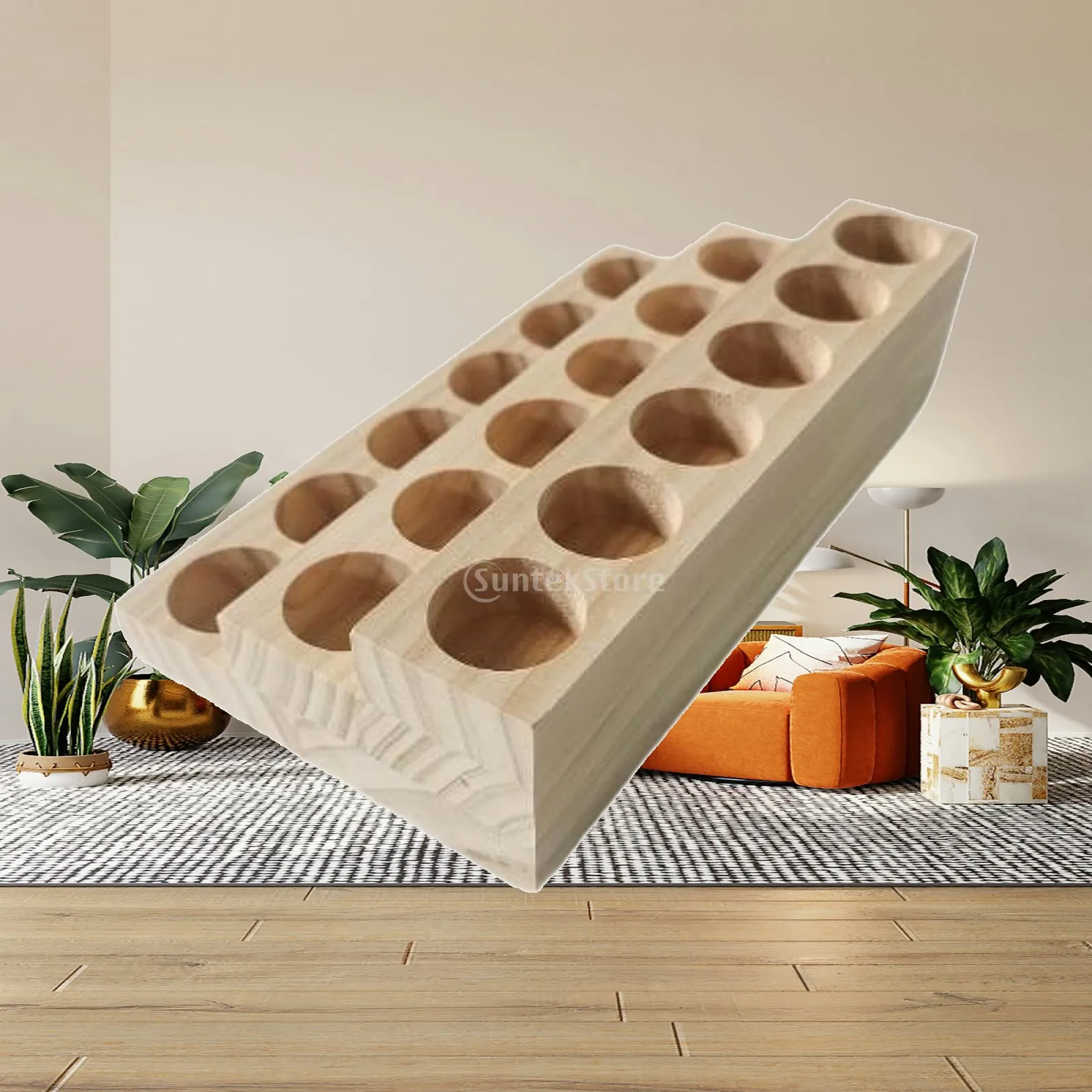 Essential Oil Rack Multifunction Wooden Nail Polish Organizer Shelf Display Stand for Essential Oil Wood Bottle Storage