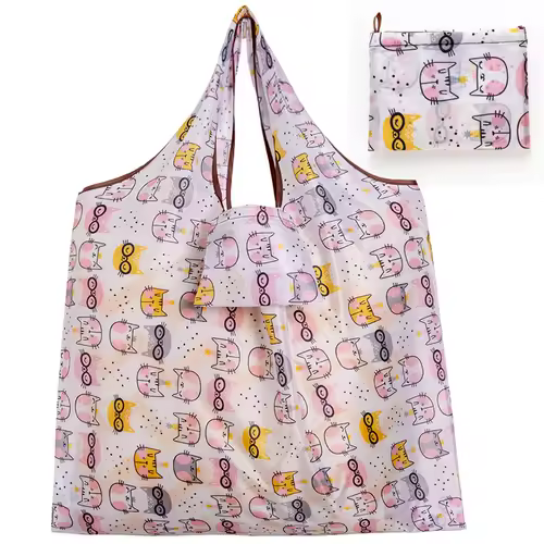 Big Size Thick Nylon Large Tote ECO Reusable Polyester Portable Shoulder Women's Handbags Folding Pouch Shopping Bag Foldable - Image 13