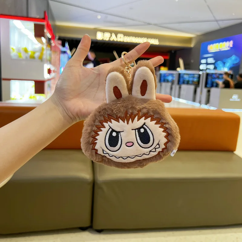 Lisa Same New Labubu Wallet Kawaii Children Plush Bag Cartoon Cute The Monsters Bag Student Leisure Portable Bag Gift