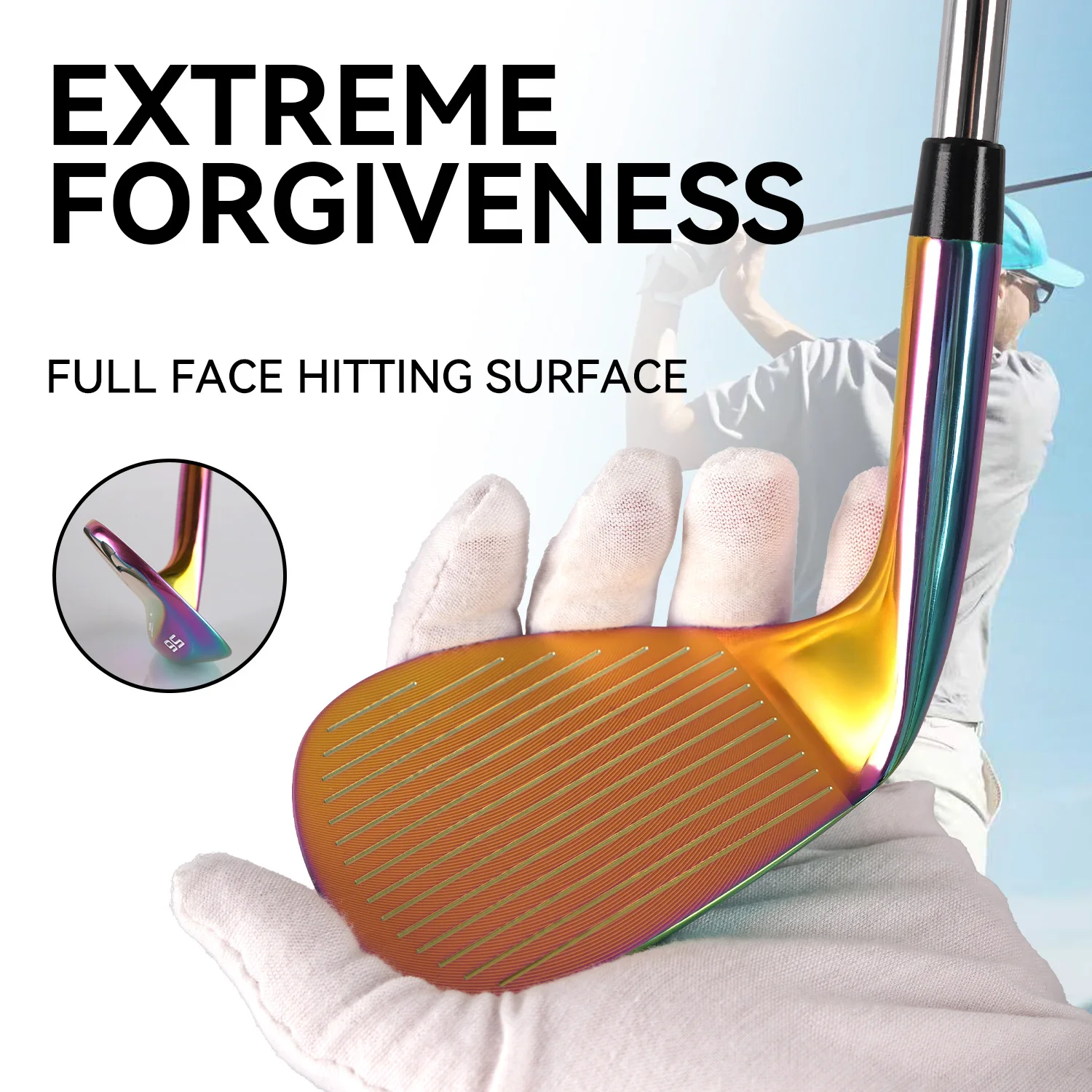 

Men's and Women's Golf Club Sand Wedge Right-Handed - Mirror Finish Rainbow 52 ° /56 ° /60 ° Silver Stainless Steel Club Head Shaft