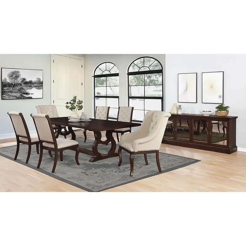 

Antique Brown Trestle Rectangular Dining Table with Elegant Design and Sturdy Construction for Home Use