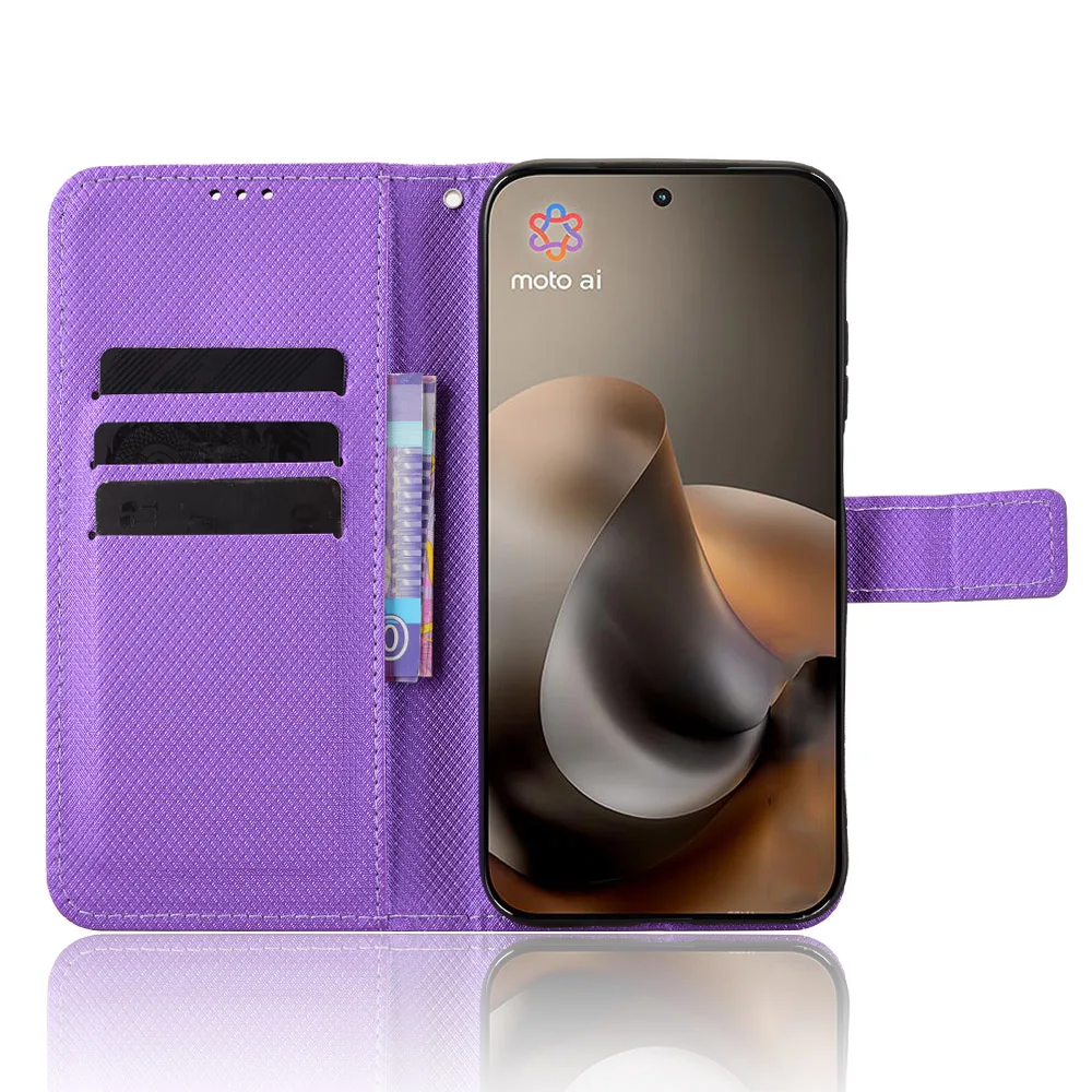 

Wallet With Card Slot Stand Flip Leather Case For MOTO G67 G77 G86 G56 G55 Power Anti-fall Strong Magnet Cover