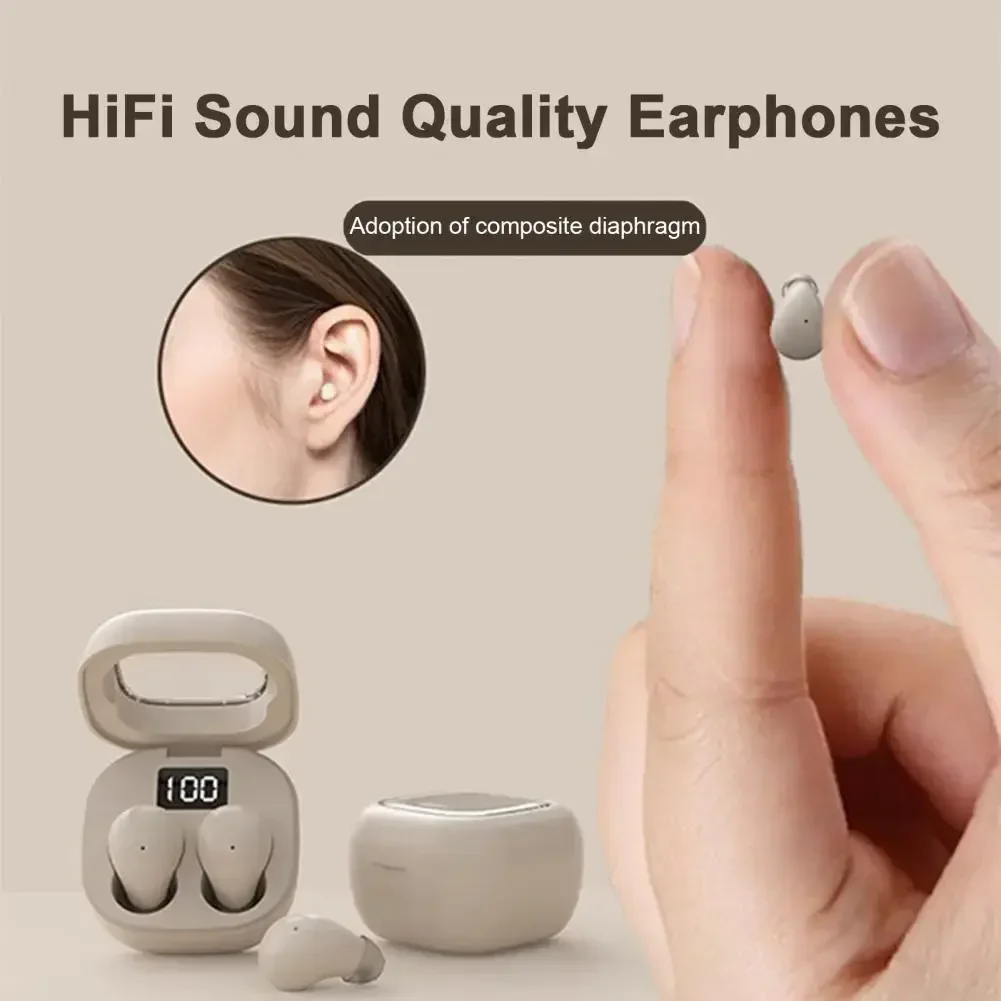 SK19 Super Mini Earphones,TWS Wireless Bluetooth Headset,With Mic Intelligent Touch Headphones,Invisible Noise Reduction Earbuds