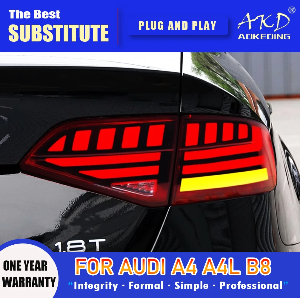 AKD Tail Lamp for Audi A4 B8 LED Tail Light 2009-2012 A4L Rear Fog Brake Turn Signal Automotive Accessories