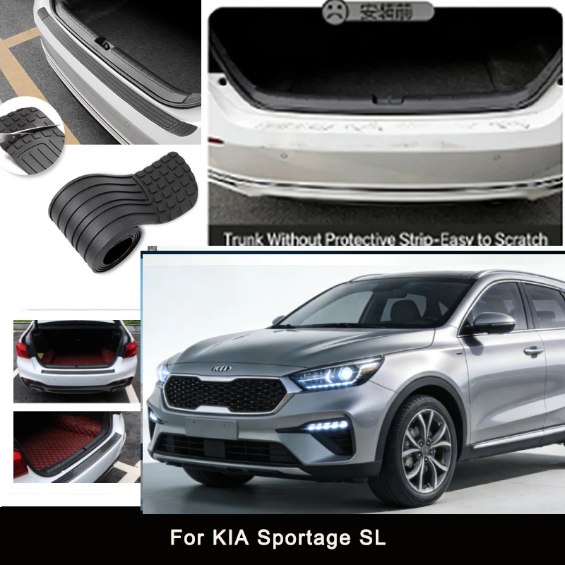 

For Hyundai Accent Verna Rear Trunk Guard Plate Sticker Car Rear Bumper Trim Anti-Kicked Scratch Protector Sticker Strip