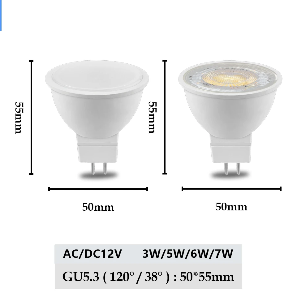 Spot Foco MR16 GU 5.3 AC DC12V 3W 5W 6W 7W Warm White Day Light LED Light Lamp For Home Decoration Replace 50W Halogen Spotlight