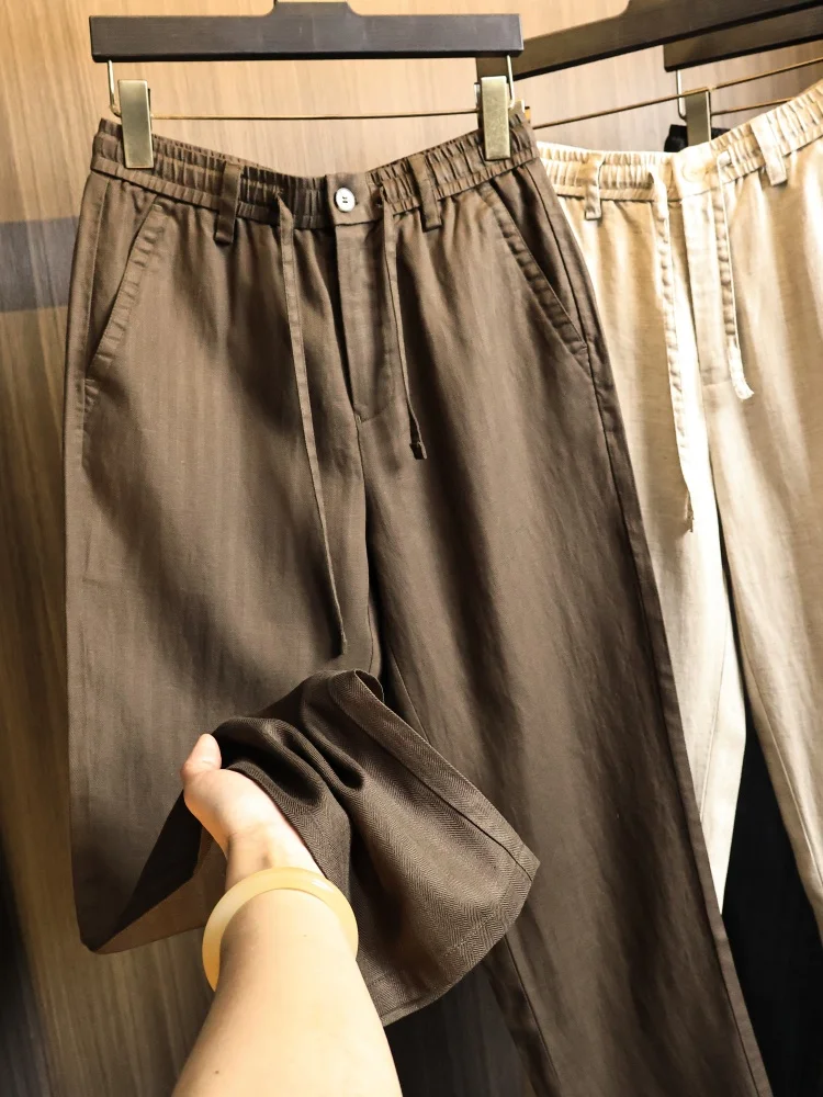 Men's Spring Fashionable Straight Leg Casual Pants Skin-friendly Breathable Customized Fabric Trousers Comfortable Fit