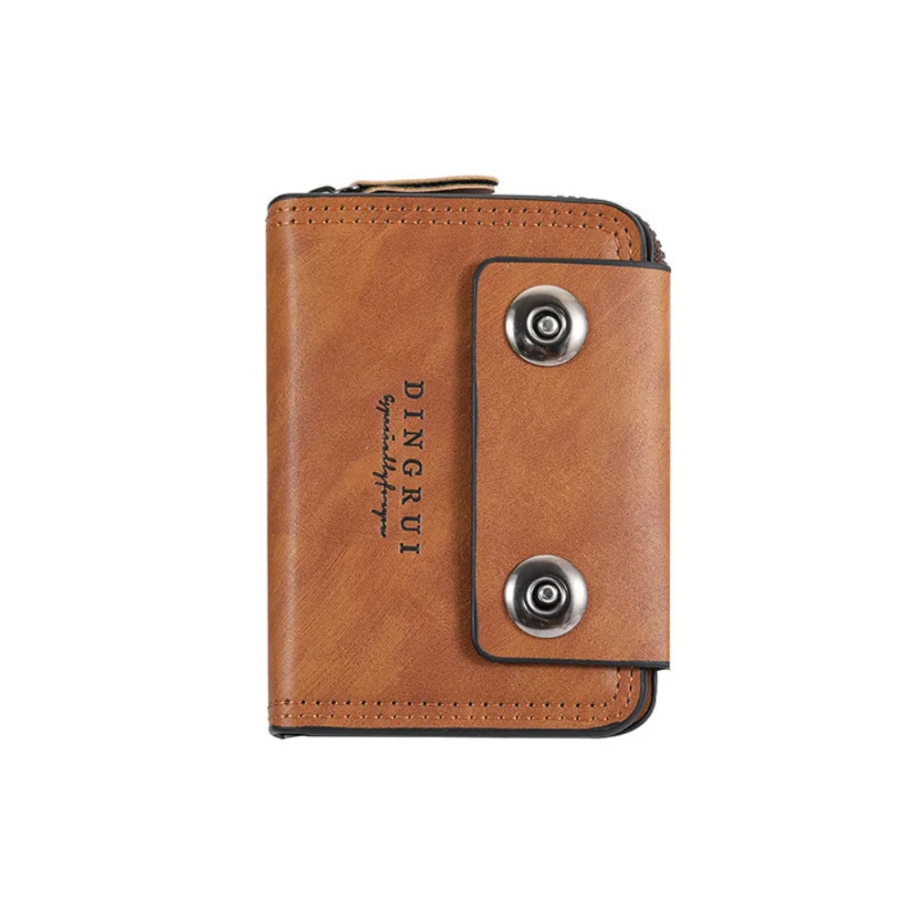 

Fashion Zipper Three Fold Wallet Solid Color Multifunctional Men Card Holder Short Wallet Coin Purse Business Clutch Bag Travel