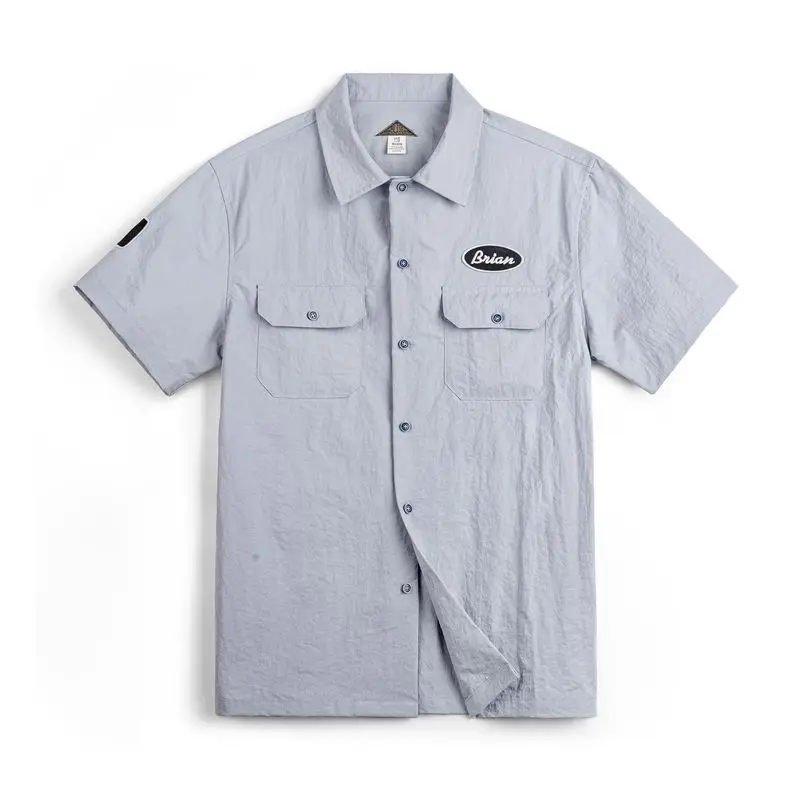 

Madden workwear American retro speed and passion Cuban collar shirt tough guy vintage shirt men summer