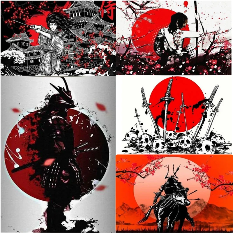 DIY Diamond Painting Movies Japanese Samurai Full Embroidery Cross Stitch Kits Diamond Mosaic Vintage Ukiyo-e Anime Wall Decor