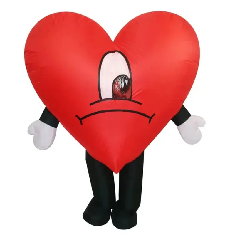 2025 New Cosplay Christmas Party Supply Happy Red Love Heart Props Inflatable Funny Costume Atmosphere Stage Performance Pro