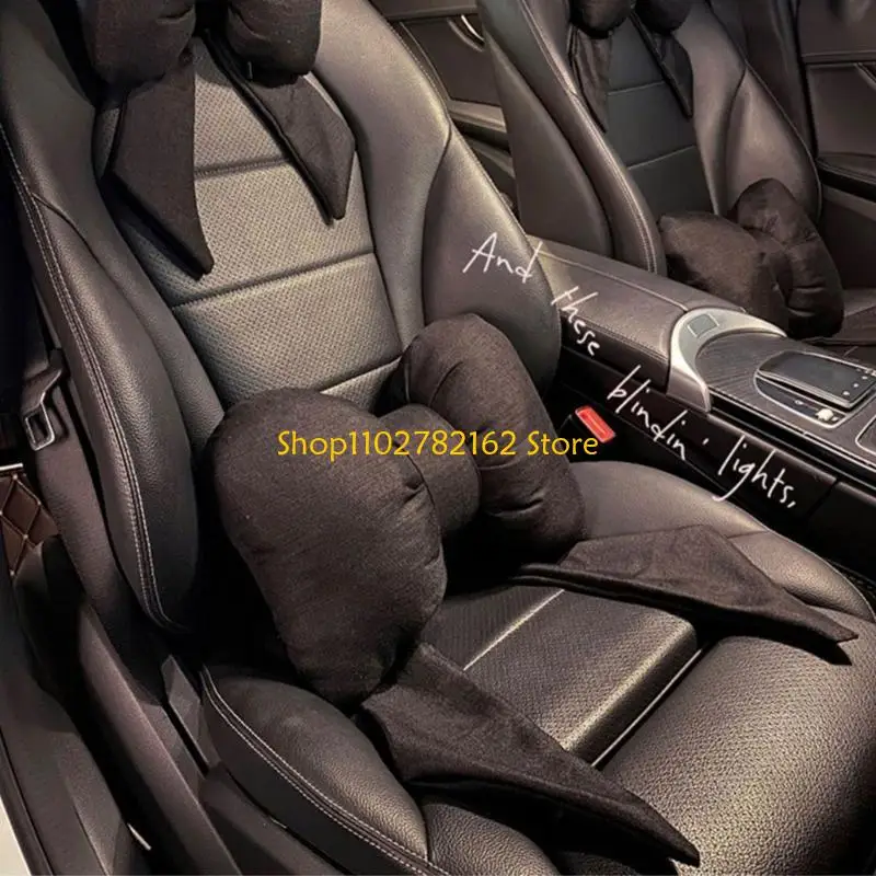 

547B Bowknot Car Pillow Lumbar Support Pillow Car Waist Cushion Protect Spines