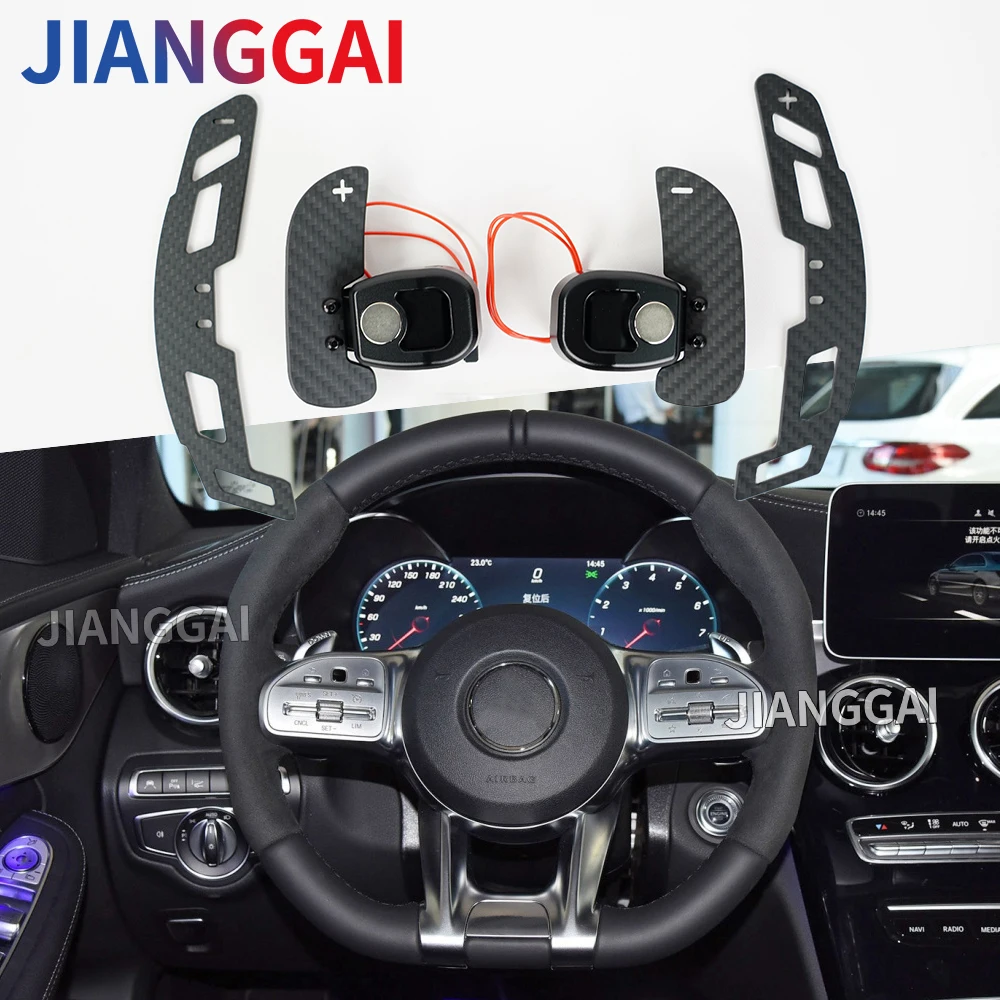 Magnetic carbon fiber Pair of Steering Wheel Shift Paddle Universal Fit For Mercedes-Benz AMG W205 W206 809 W204 W213 CLA E C