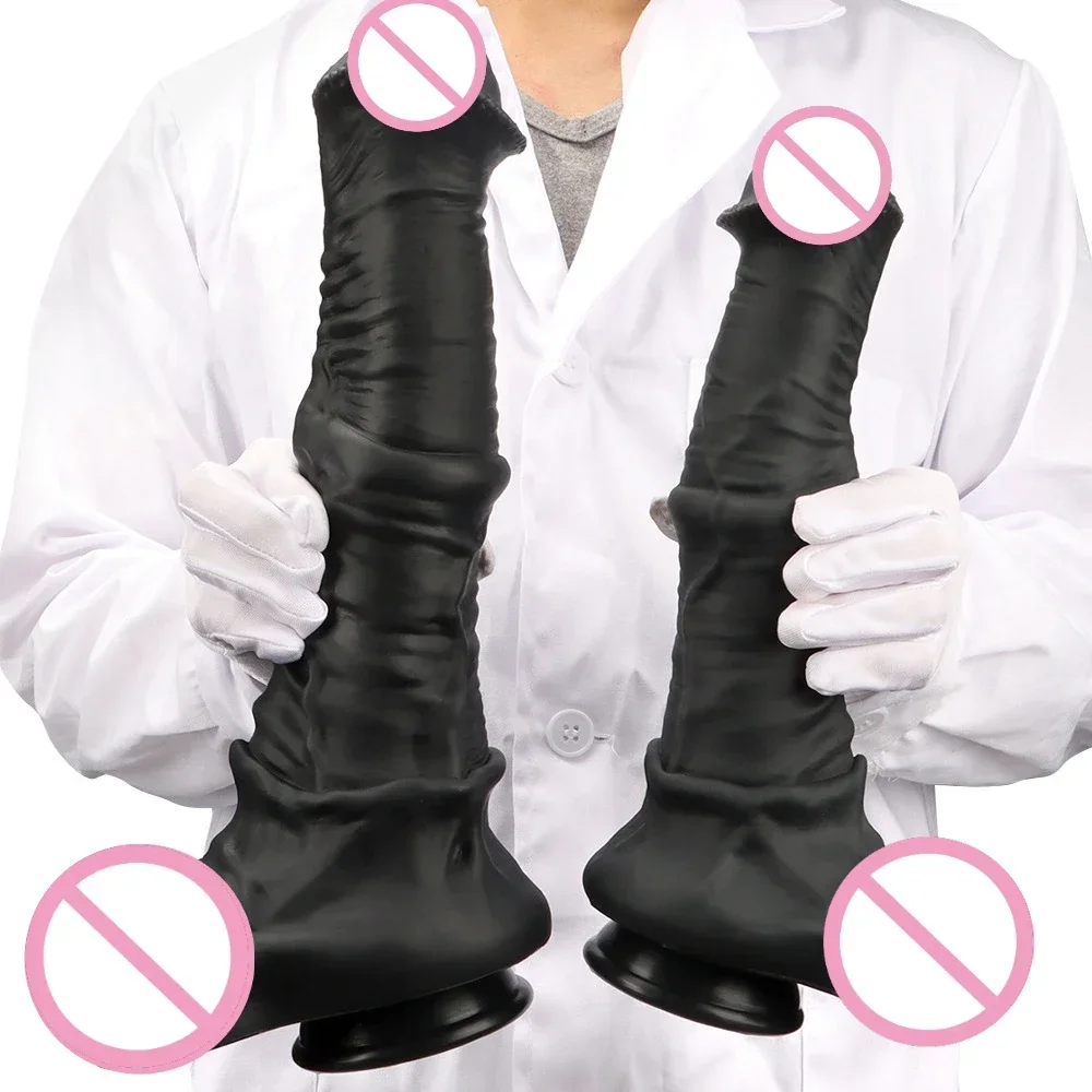 جديد 6 أحجام من القضيب الذهبي الحصان للرجال والنساء مع سيليكون ناعم كبير الظهر المكونات الشرج جهاز الاستمناء محاكاة #5