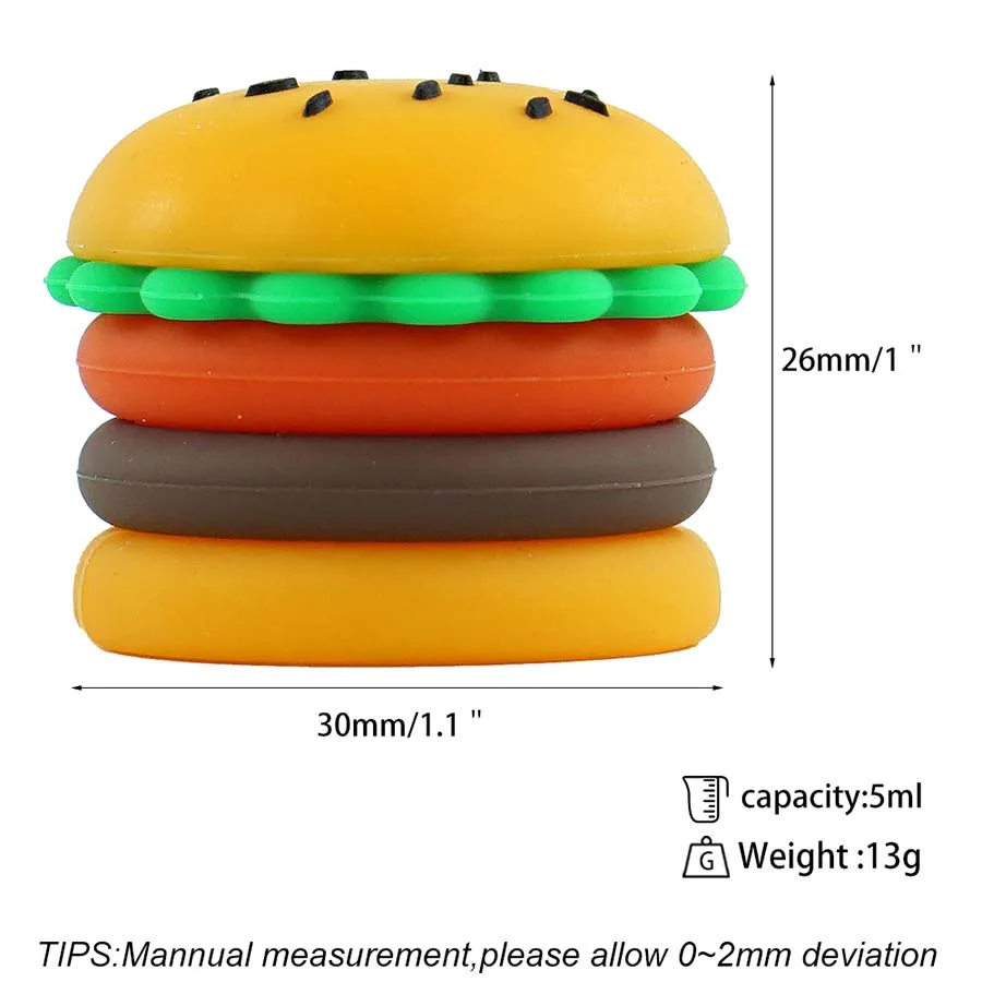 1 PCS 5ml Hamburger Shape Jar Storage Box For Oil Wax  Travel Portable Lotion Cream Box Bottle Face Cream Lip Balm Container