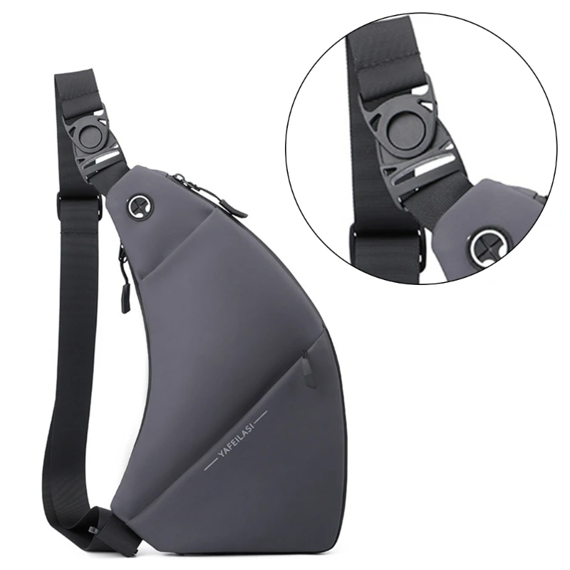 Bolso tipo bandolera para hombre, bolsa cruzada pecho capacidad, mochila con orificio para auriculares, bolso