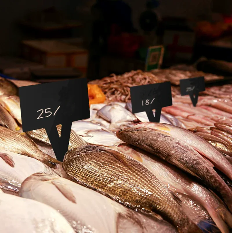 Price Display Rack Erasable Supermarket Seafood Area Pop Acrylic Label Holder Plug-in Waterproof Handwritten Sign Shelves Shelf