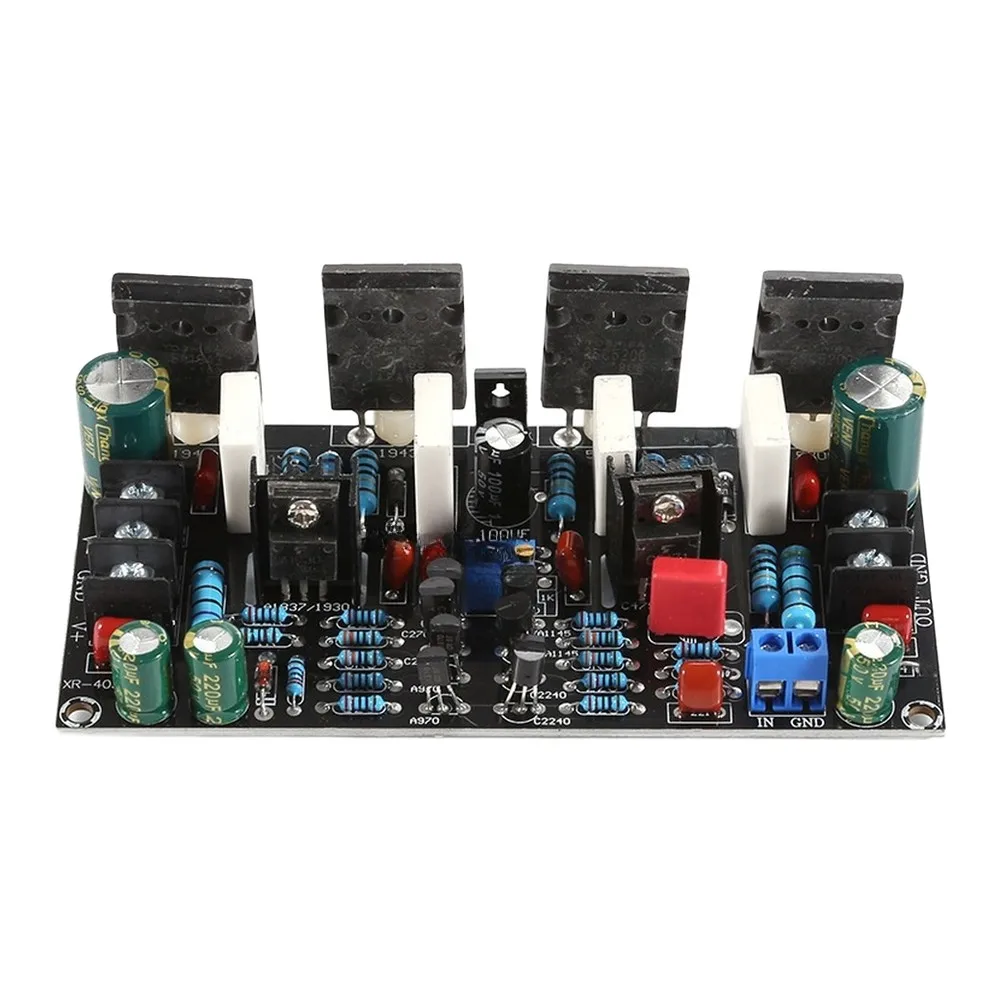 B'lack 200W Single Channel P'ower Audio Board DC ±20-90V Dual Voltage With A1943 C5200 Transistors For DIY Sound