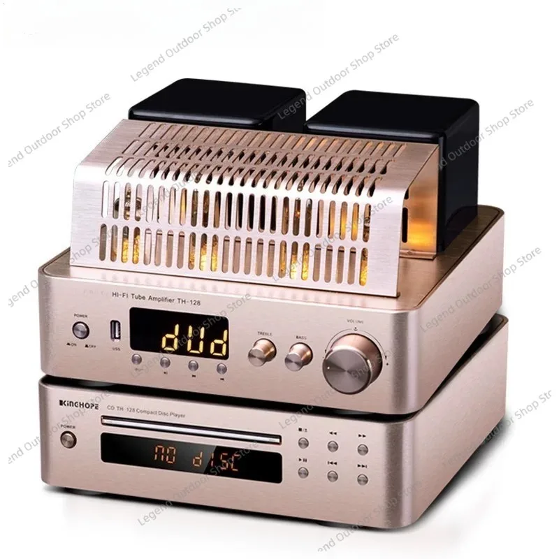 TH-128 High Power Vacuum Tube Heating Tube HiFi Amplifier Bluetooth DVD CD Player Home Audio Stereo Sound Equipment