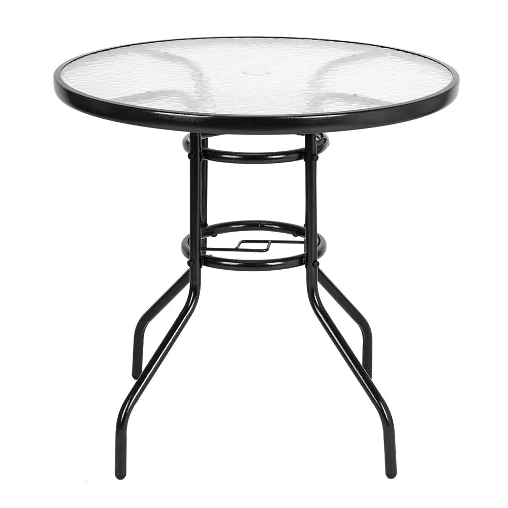 

Round Toughened Glass Outdoor Dining Table for Garden & Patio - Stylish Backyard Furniture