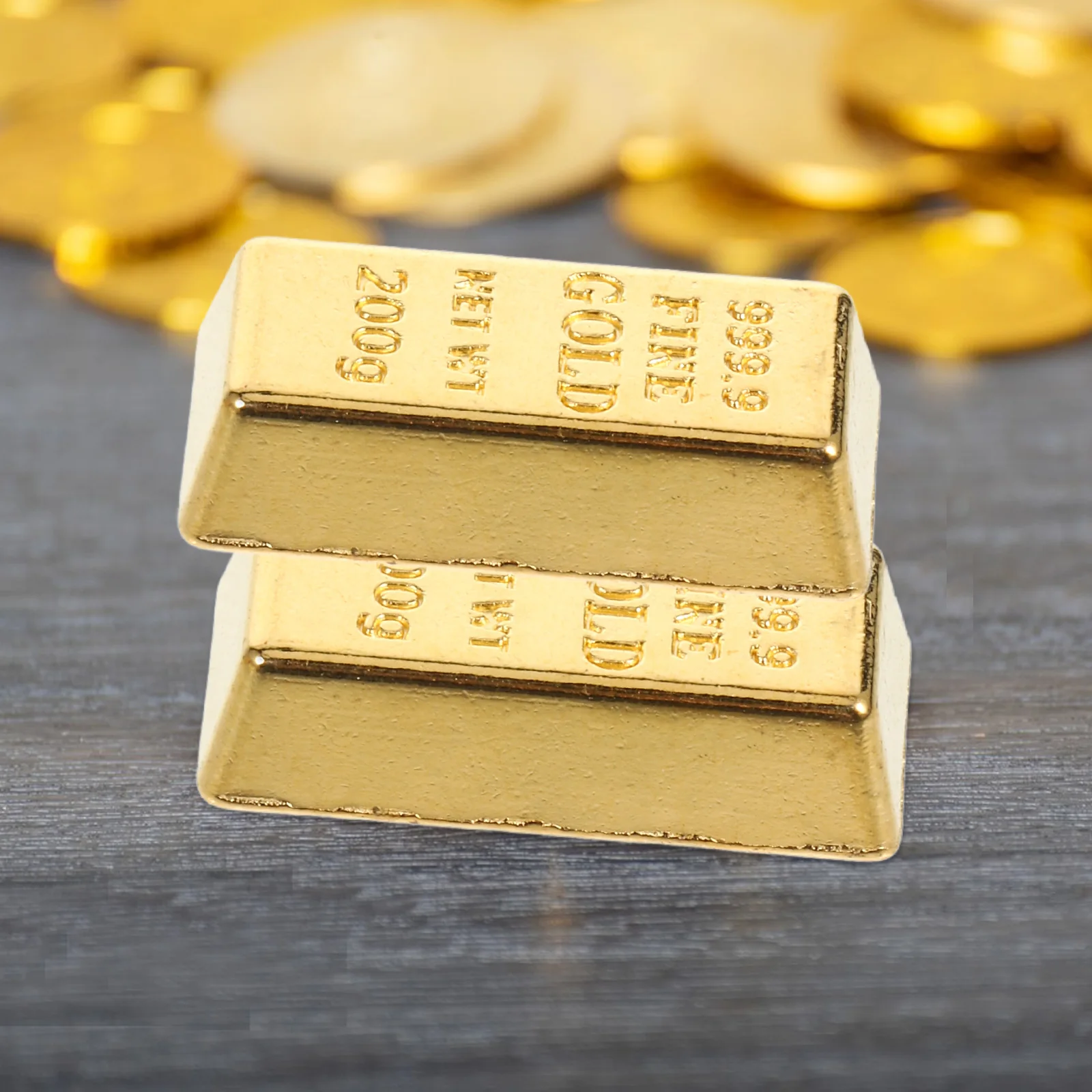 10Pcs Simulated Model House Toys Tiny Miniature Small Gold Bars Model Miniature Layout Gold Bars Hollow