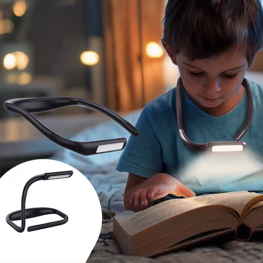 

Портативная USB-лампа для чтения с функцией зарядки, на шею, с длительным временем работы от батареи и защитой для глаз, гибкая, для использования в спальне