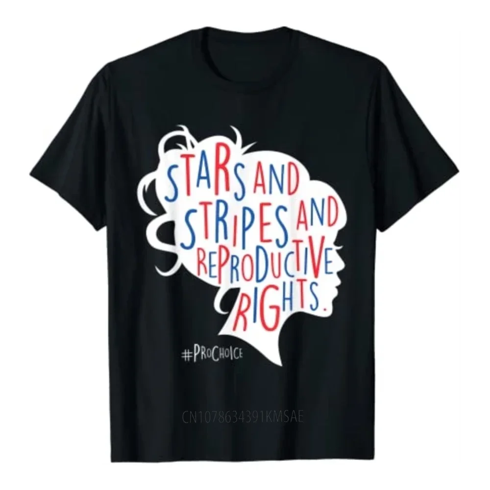 

Stars Stripes and Equal Rights Reproductive Right Messy Bun T-Shirt Patriotic 4th of July USA Flag Shirts Pro Choice Clothes