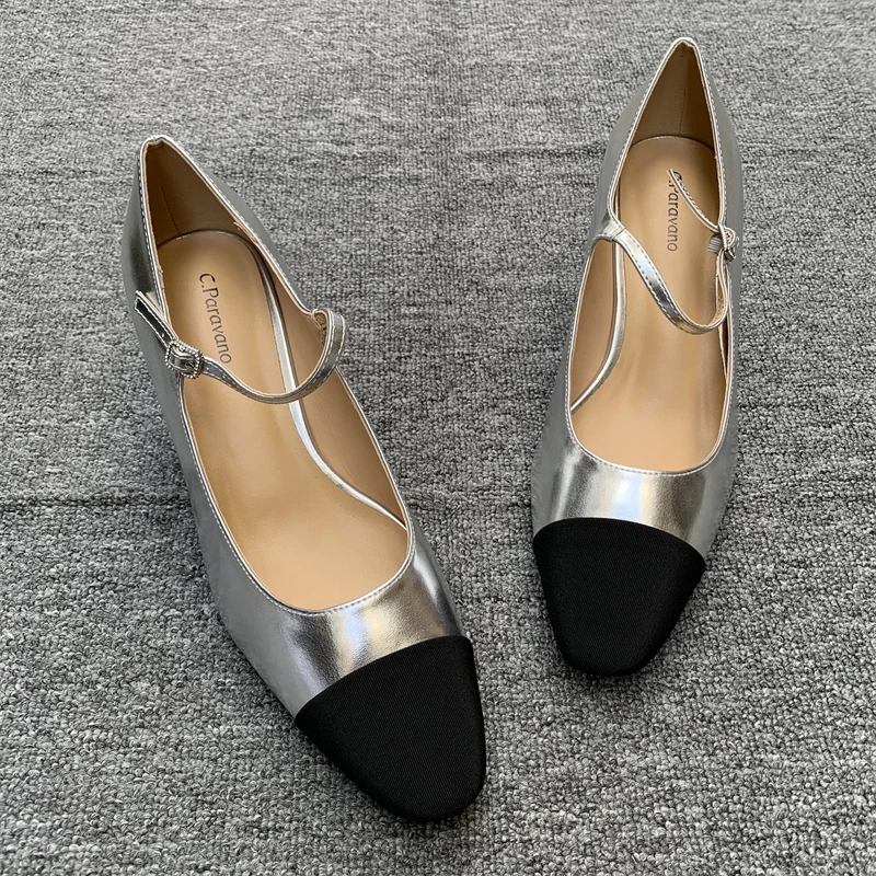 

Spring Summer Faionable Mary Jane oes Chunky Heel Slip-On Leather Upaded Version Comfortable Breathable Women's oes