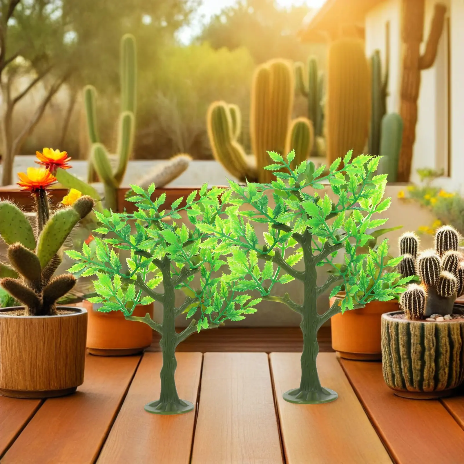 12Pcs Sand Table Decoration Trees Plastic Miniature Landscape Green Stable Base for Train Scenery Diorama Crafts Architecture
