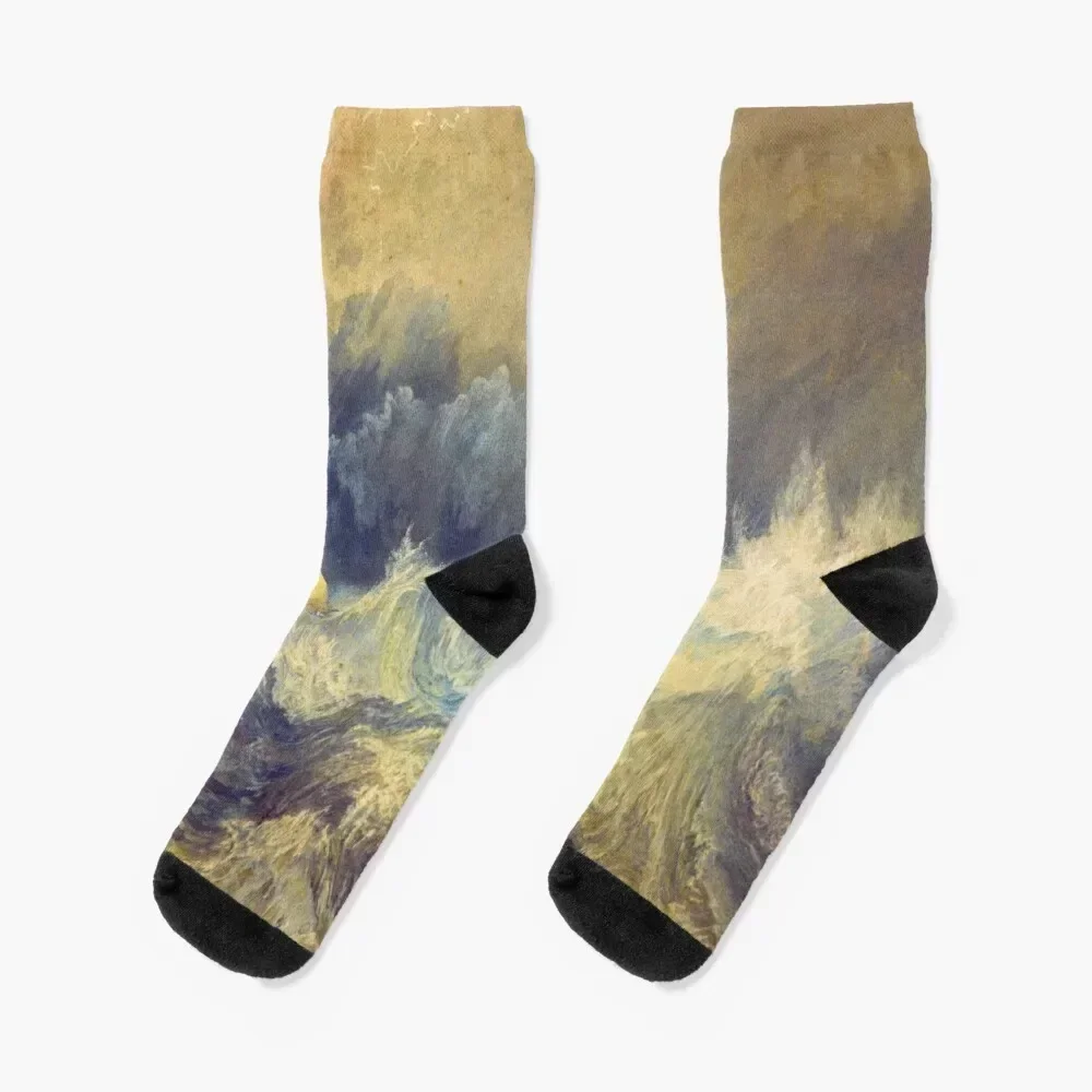 

Joseph Mallord William Turner - Bell Rock Lighthouse Socks Christmas gym ankle Socks Female Men's