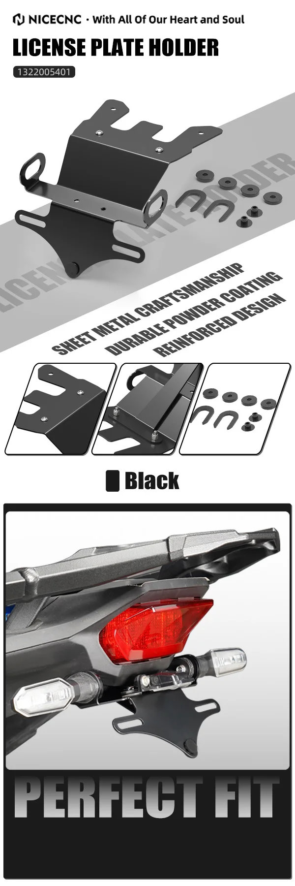 Für Honda CRF1100L Africa Twin 2020-2026 2025 2024 NICECNC Kennzeichenhalter für Honda CRF1100L Africa Twin Adventure Sports – Detail 1